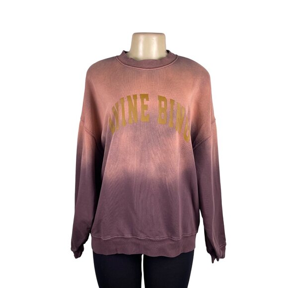 Anine Bing Womens Pink Ombre Sweatshirt Graphic Casual Crewneck Sz M - Picture 1 of 11